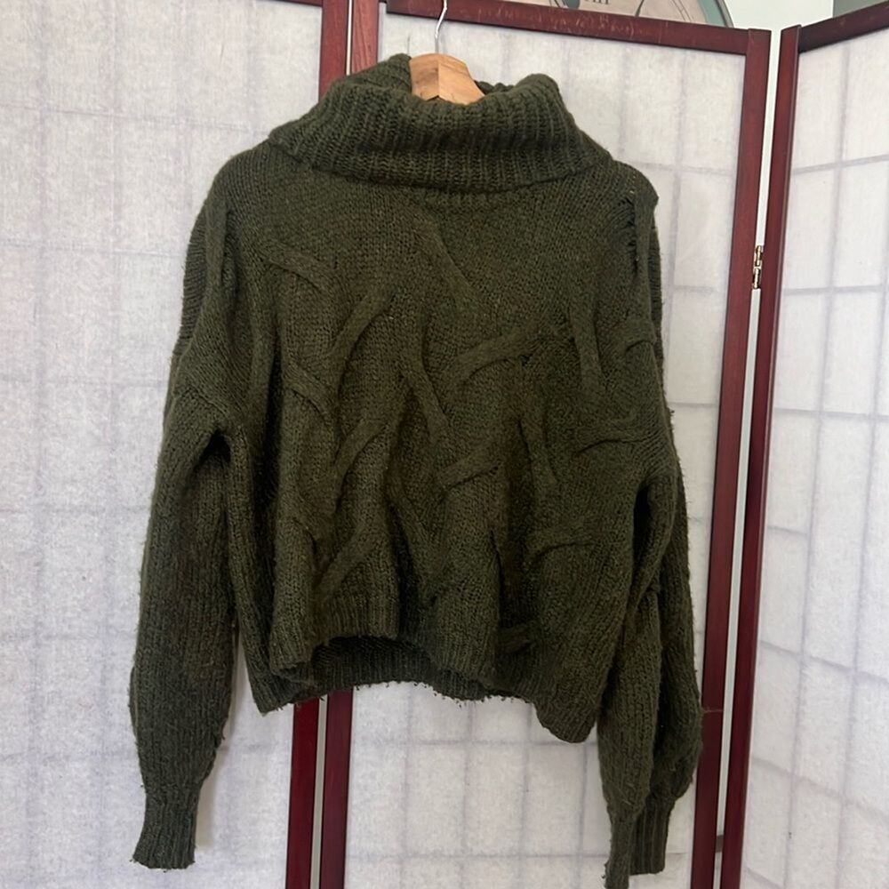 MADEWELL SOMERVELL CABLE KNIT TURTLENECK SWEATER SIZE M